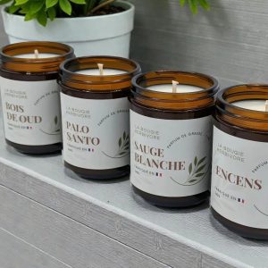 Pack 4 Bougies Purification | Palo Santo Sauge Encens