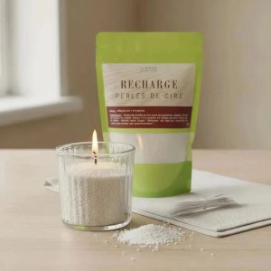 Recharge bougie perlée DIY en cire végétale